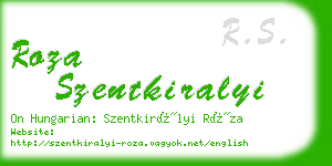 roza szentkiralyi business card